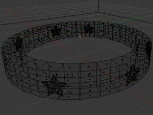 golden ring with gem stars Modèle 3D