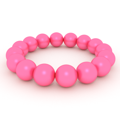 pink pearls bracelet Model 3D .c4d .max .obj .3ds .fbx .stl .blend