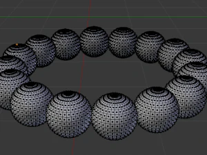 pink pearls bracelet 3D Model