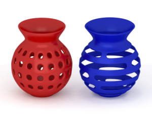 red and blue vases Model 3D