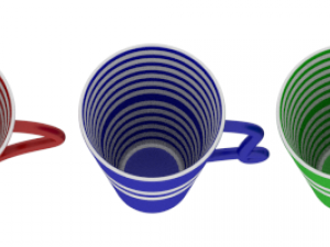 three mugs Model 3D