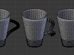 three mugs Model 3D