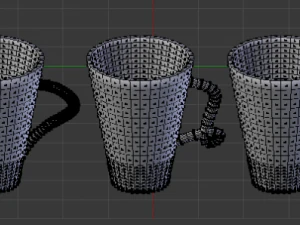 tr&ecirc;s canecas Modelo 3D