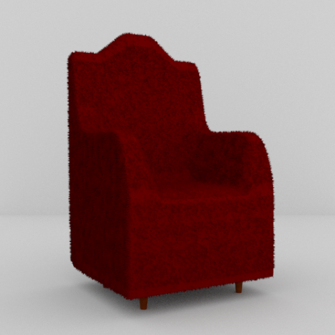 red armchair Modello 3D .c4d .max .obj .3ds .fbx .stl .blend 