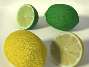 lim&atilde;o e lima Modelo 3D