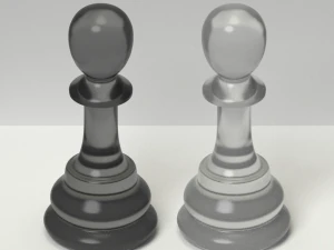 twee schaakpionnen 3D Model