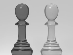 dois pe&otilde;es de xadrez Modelo 3D