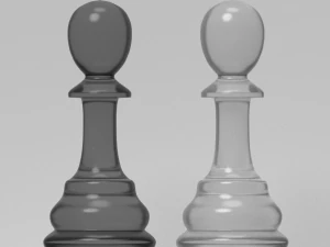 dois pe&otilde;es de xadrez Modelo 3D