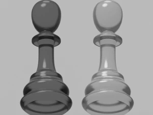 dois pe&otilde;es de xadrez Modelo 3D