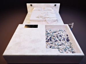 bed with bath Model 3D