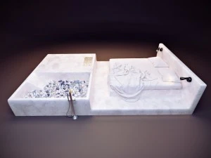 bed with bath 3D Model