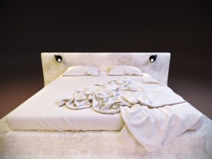 bed with bath Model 3D