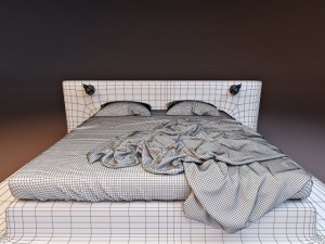 bed with bath Model 3D