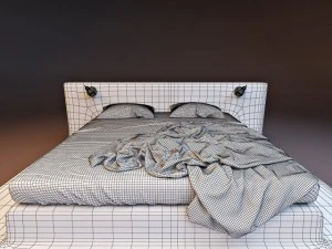 bed with bath 3D Model