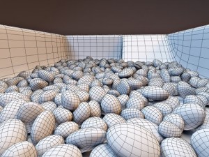 bed with bath Model 3D
