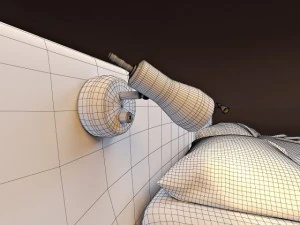 bed with bath 3D Model