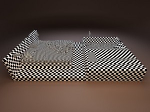 bed with bath Model 3D