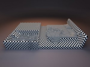 bed with bath Model 3D