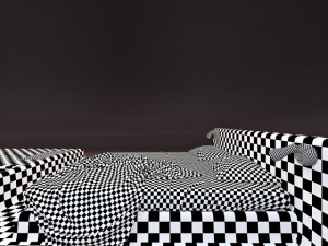 bed with bath Model 3D