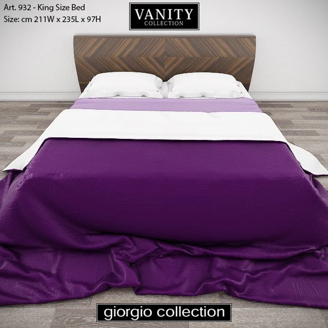 giorgio collection vanity art 932 king size bed 3D Model .c4d .max .obj .3ds .fbx .stl .blend 