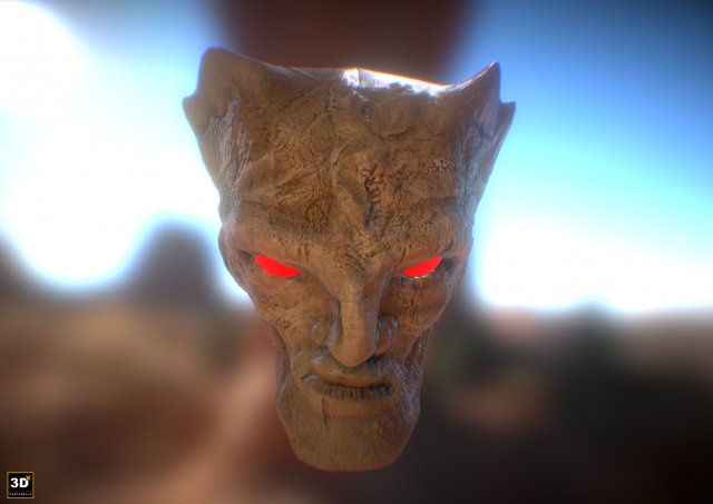 stone head monster 3Dモデル .c4d .max .obj .3ds .fbx .stl .blend 