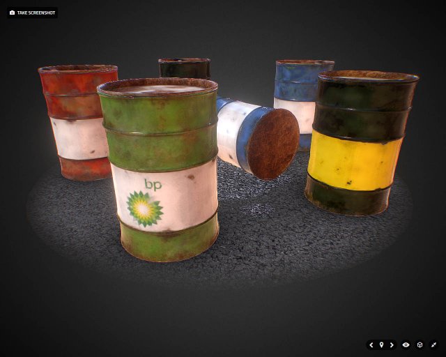 oil barrels 3Dモデル .c4d .max .obj .3ds .fbx .stl .blend 