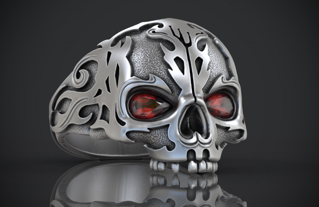ring skull without jaw 3D प्रिंट मॉडल .c4d .max .obj .3ds .fbx .stl .blend 