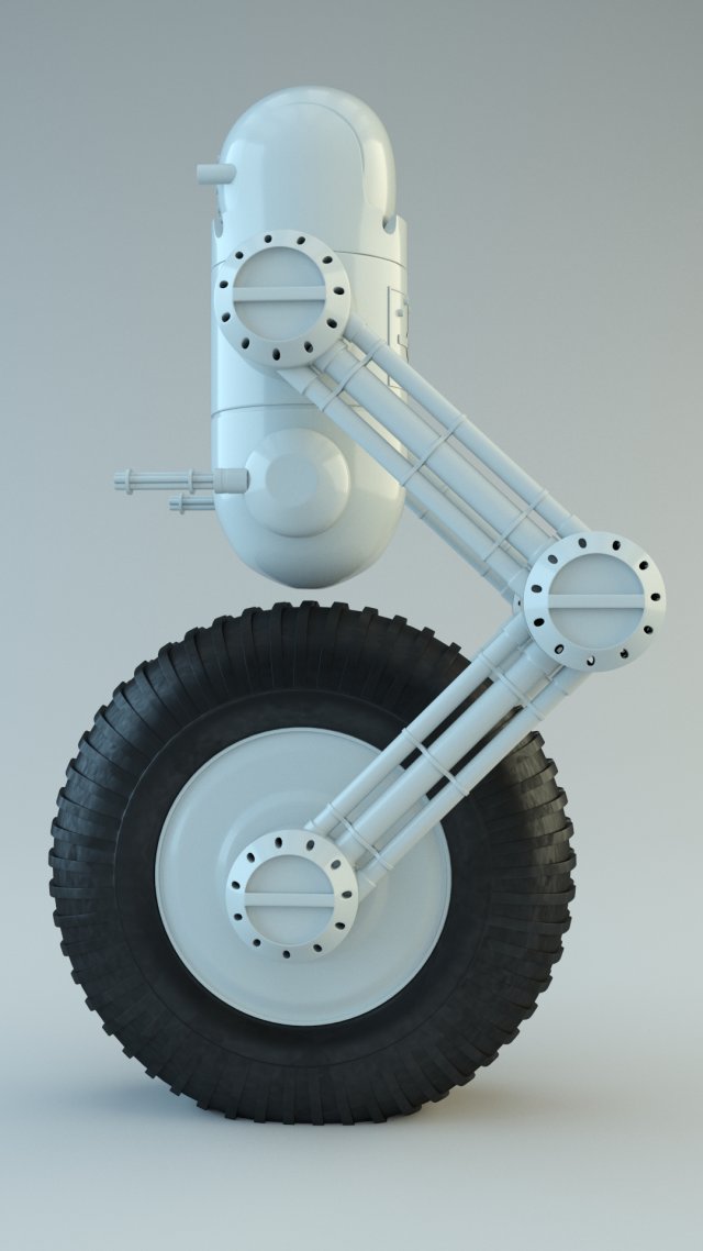 robot on wheel Model 3D .c4d .max .obj .3ds .fbx .stl .blend