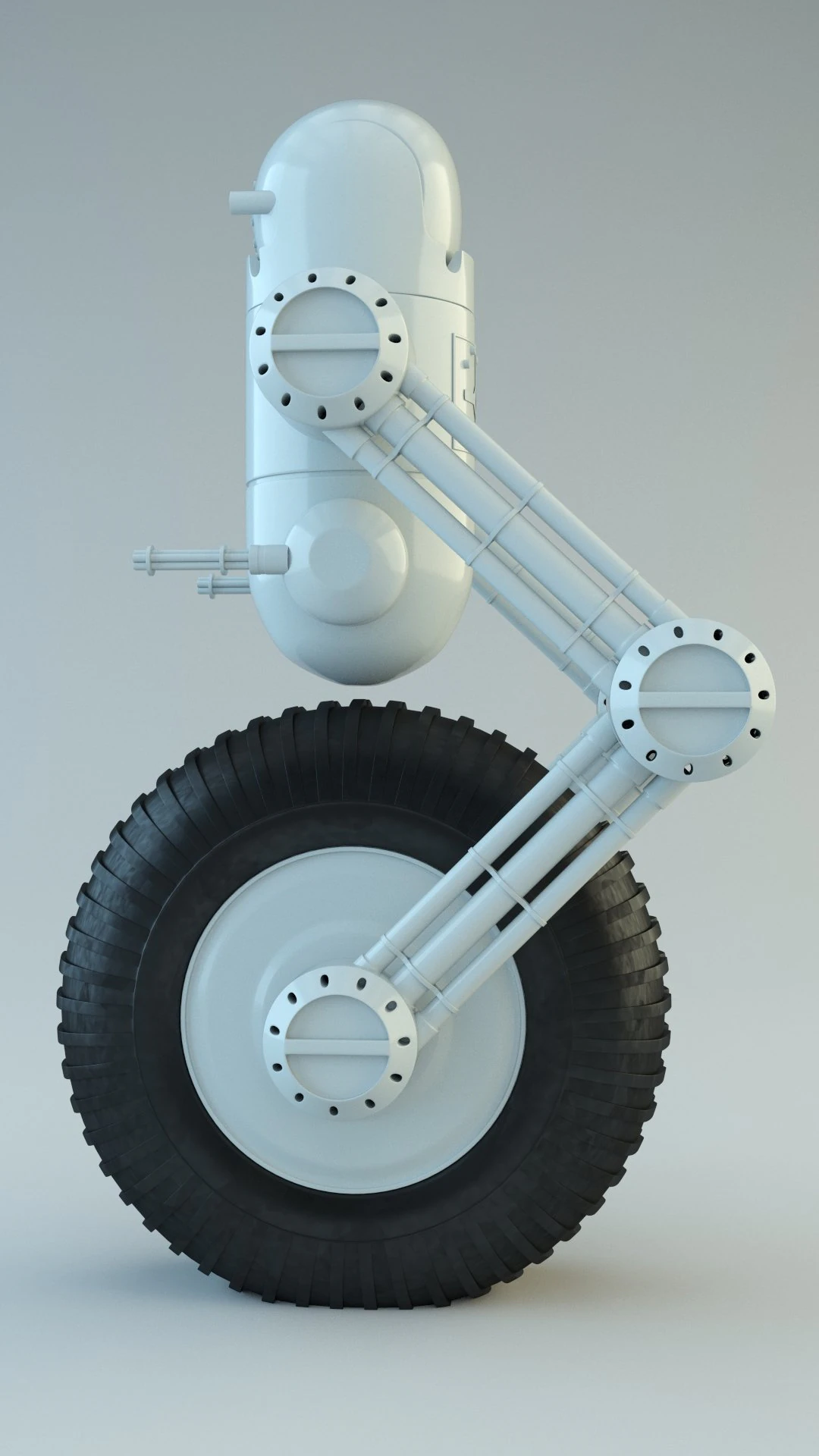 robot on wheel 3D Model .c4d .max .obj .3ds .fbx .stl .blend
