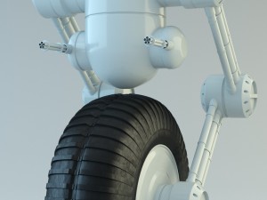 robot on wheel Model 3D