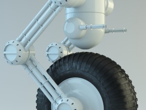 robot on wheel Model 3D