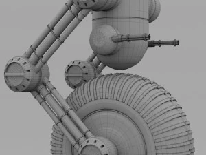 robot on wheel 3D Model