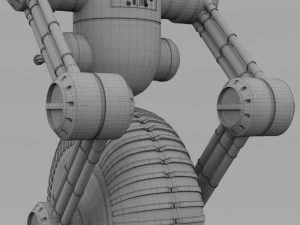 robot on wheel 3D Model