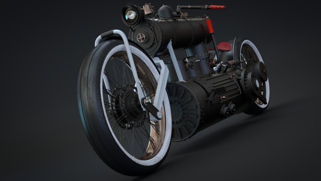 steampunk bike 3D Modell .c4d .max .obj .3ds .fbx .stl .blend 