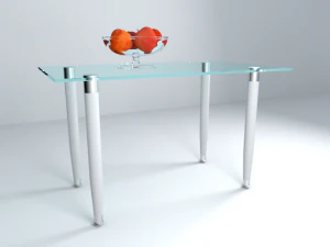 mesa de vidro com ma&ccedil;&atilde;s Modelo 3D
