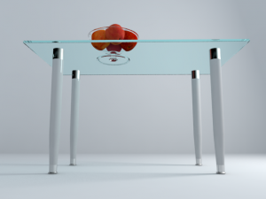 glass table with apples Model 3D