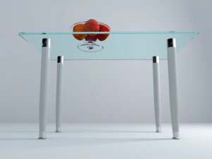 glass table with apples 3D Model
