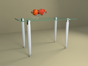 glass table with apples Model 3D
