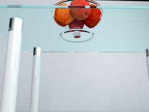 glass table with apples Model 3D
