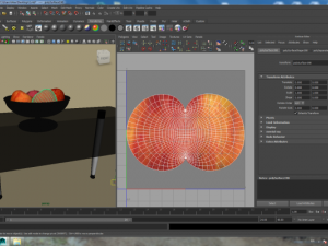 glass table with apples Model 3D
