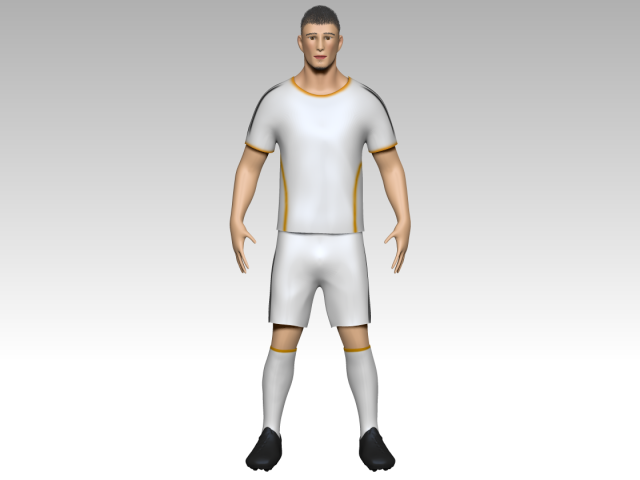 footballer 3D Model .c4d .max .obj .3ds .fbx .stl .blend
