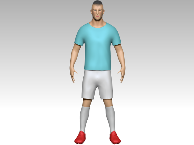 footballer Modelo 3D .c4d .max .obj .3ds .fbx .stl .blend 