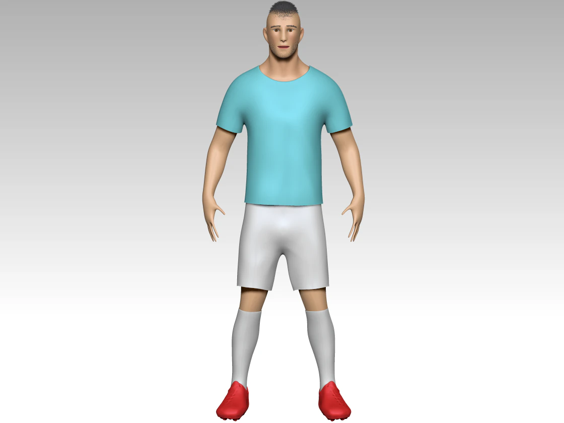 footballer 3D Model .c4d .max .obj .3ds .fbx .stl .blend 