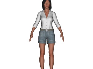 cartoon woman Modèle 3D