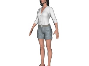cartoon woman Modèle 3D