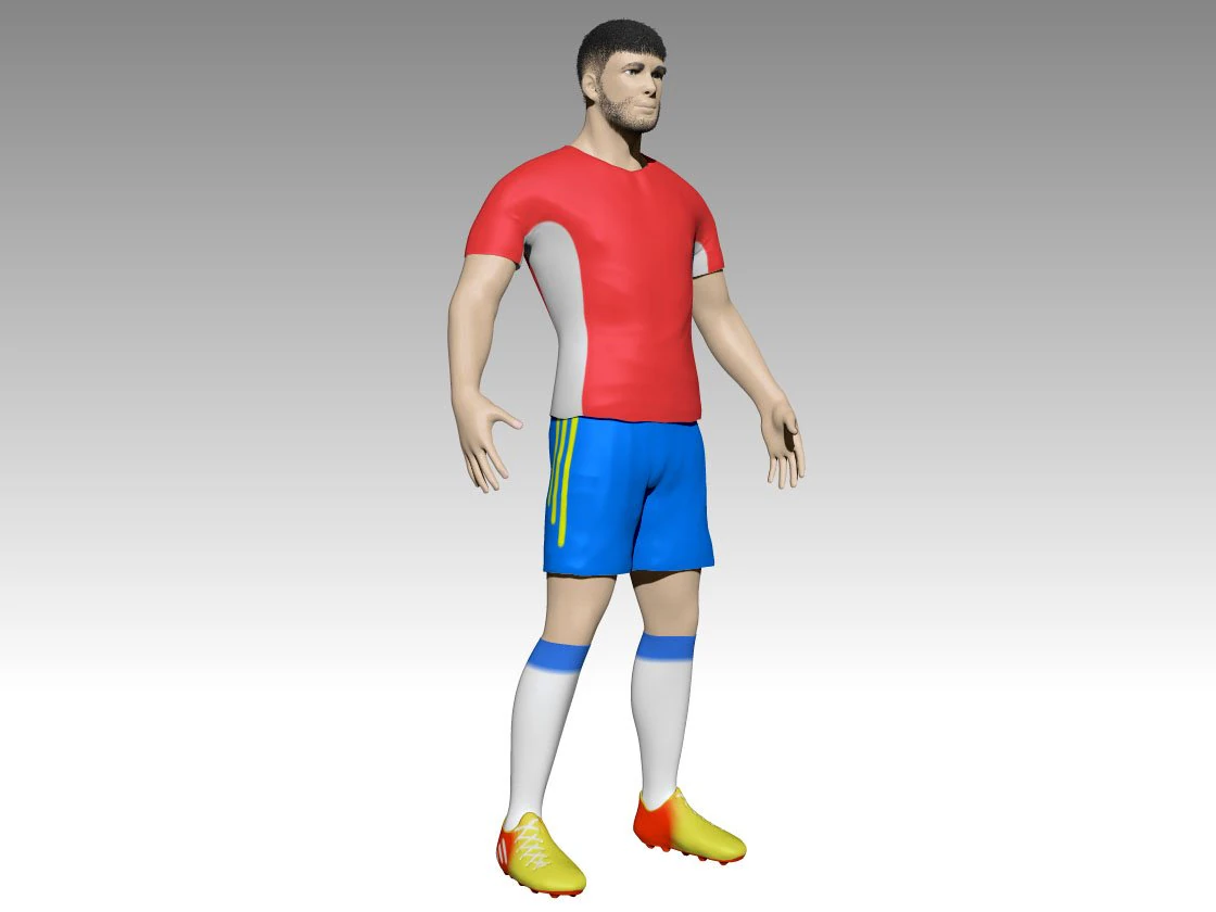 football player 3D Model .c4d .max .obj .3ds .fbx .stl .blend 