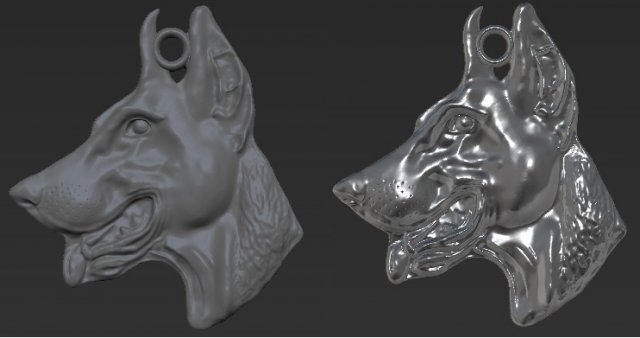 doberman 3D 프린트 모델 .c4d .max .obj .3ds .fbx .stl .blend 