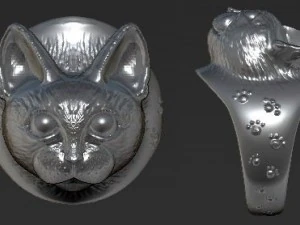 반지 고양이 3D 프린트 모델