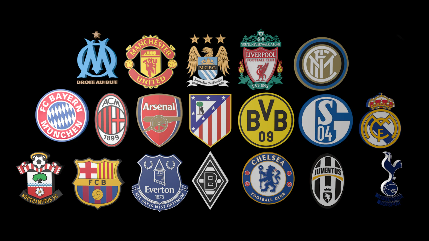 football team logo 3D Model .c4d .max .obj .3ds .fbx .stl .blend