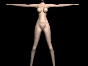 girl hi and low poly 3D Model